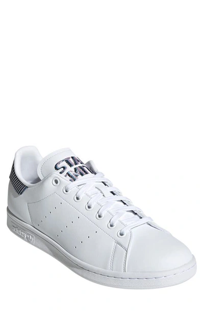 Shop Adidas Originals Stan Smith Low Top Sneaker In White/ Light Blue