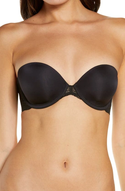 Shop Dkny Modern Lace Convertible Strapless Underwire Bra In Black
