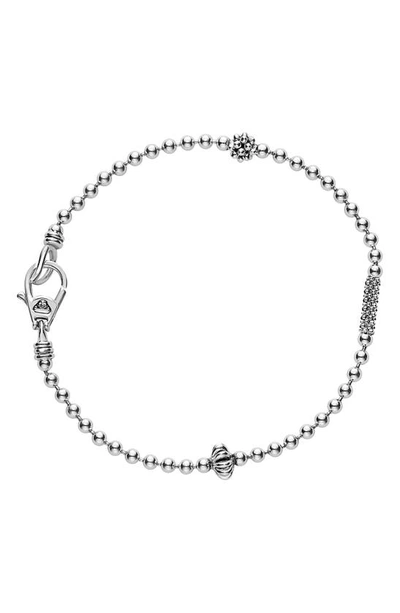 Shop Lagos Caviar Icon Station Bracelet In Silver