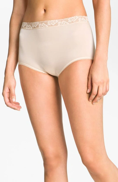 Shop Wacoal Bodysuede Lace Waist Briefs In Natural Nude