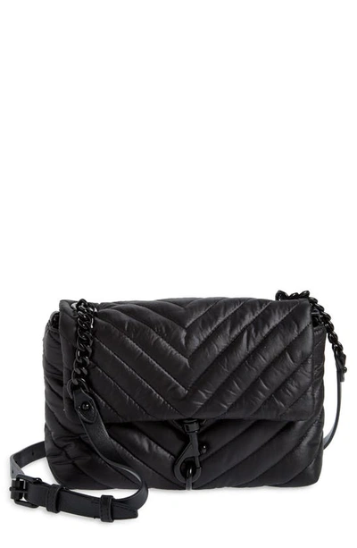 Shop Rebecca Minkoff Edie Quilted Crossbody Bag In Black