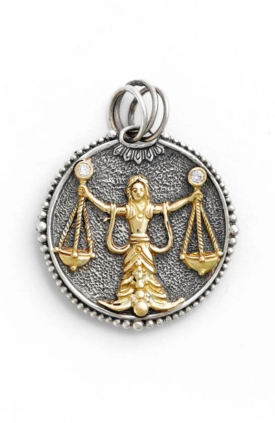 Shop Konstantino Zodiac Pendant In Libra/ Silver/ Gold