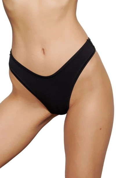 Skims Black Mesh Intimates Built Up Thong In Soot