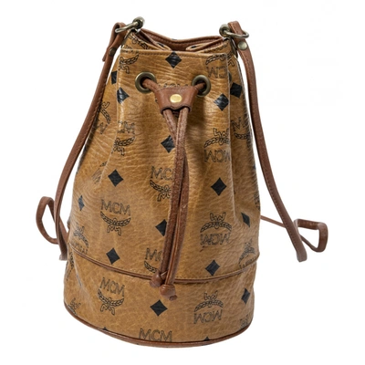 Pre-owned Mcm Cloth Handbag In Camel