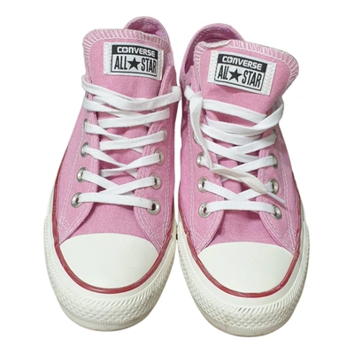 Pre-owned Converse Cloth Trainers In Pink