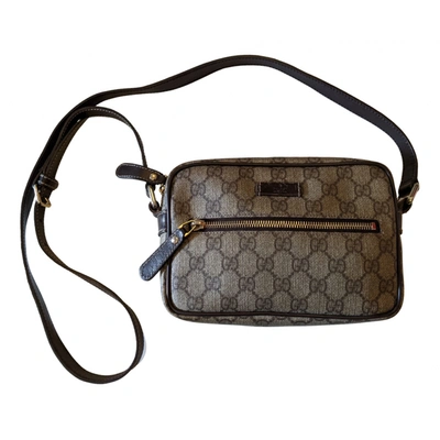 Pre-owned Gucci Cloth Crossbody Bag In Brown