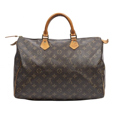 Pre-owned Louis Vuitton Speedy Cloth Bowling Bag In Brown