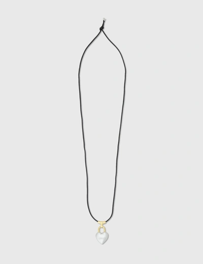 Shop Ambush S Heart Padlock Necklace In Silver