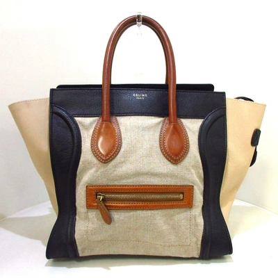 Pre-owned Celine Luggage Handbag In Beige