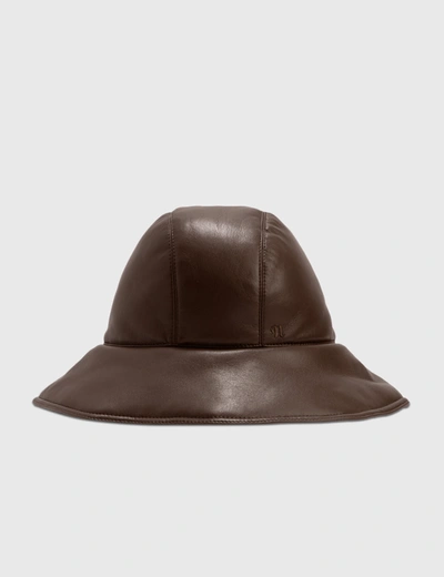 Shop Nanushka Cameron Bucket Hat In Brown