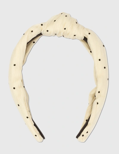 Shop Lele Sadoughi Dotted Knotted Headband In White