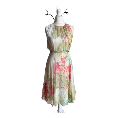 Pre-owned Max Mara Silk Mid-length Dress In Multicolour