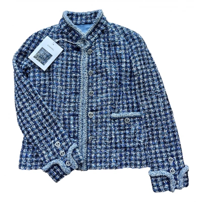 Pre-owned Chanel Tweed Jacket In Blue