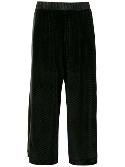 Shop Olympiah Cirque Velour Culottes In 黑色