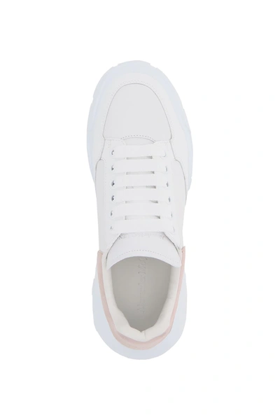 Shop Alexander Mcqueen Oversized Court Sneakers In White,pink