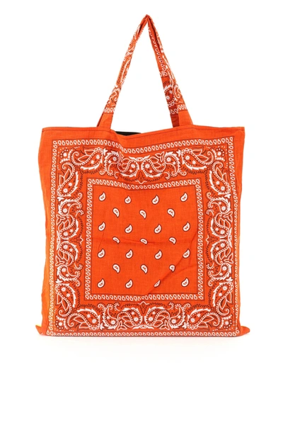 Shop Arizona Love Beach Shoulder Bag With Bandana Print In Yellow,orange
