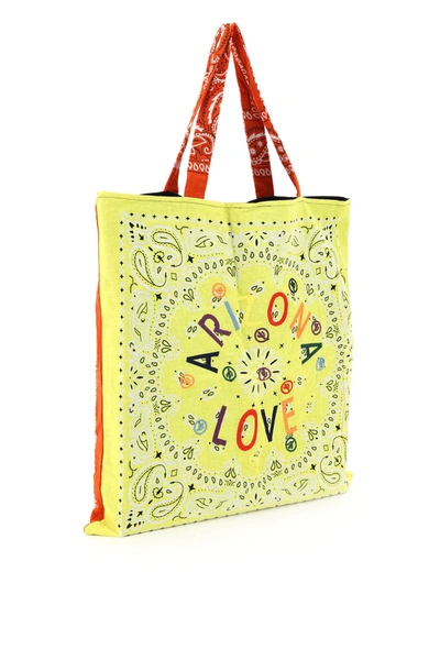 Shop Arizona Love Beach Shoulder Bag With Bandana Print In Yellow,orange