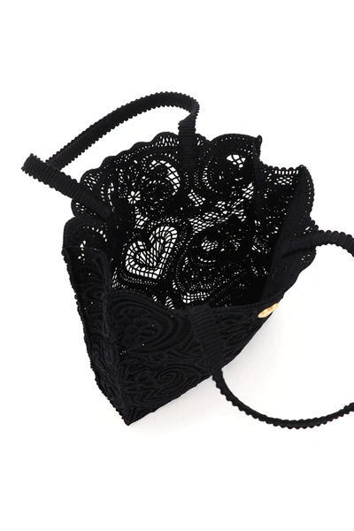 Shop Dolce & Gabbana Beatrice Medium Tote Bag Cordonetto Lace In Black