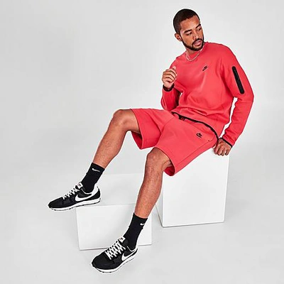 Shop Nike Men's Sportswear Tech Fleece Shorts In Lobster/black