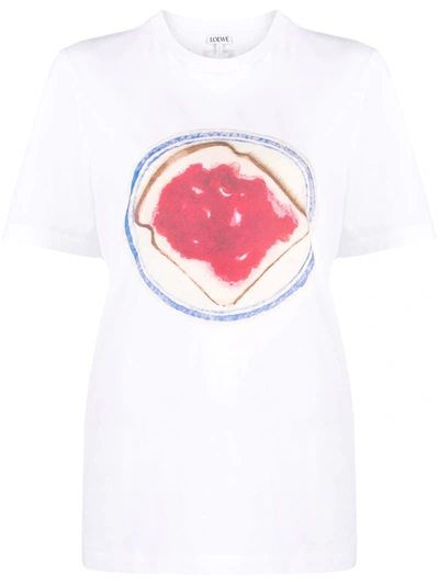 Shop Loewe Graphic-print Short-sleeve T-shirt In White