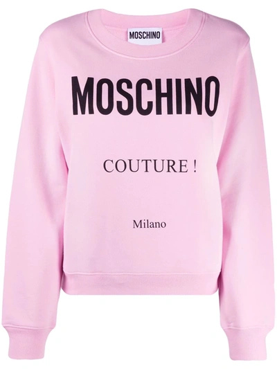 Shop Moschino Couture Logo-print Sweatshirt In 粉色