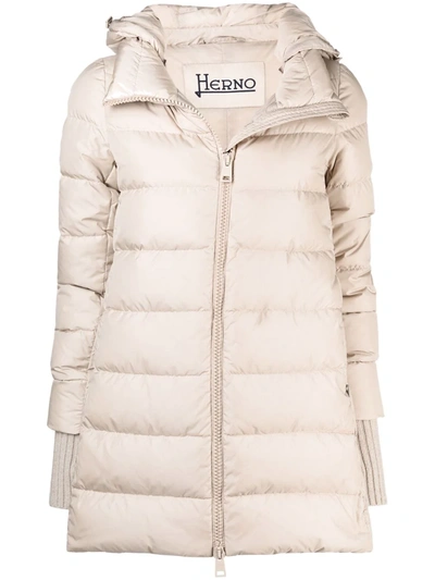 Shop Herno Padded Hooded Coat In 中性色