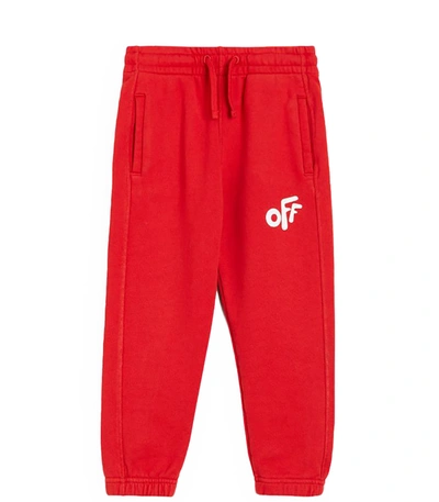 Shop Off-white Red Weatpants For Boy With Logo