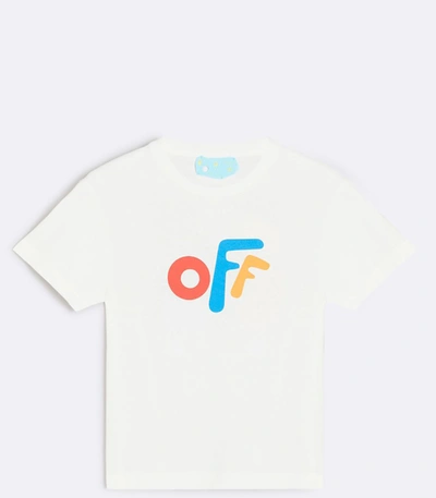Shop Off-white White T-shirt For Boy With Colorful Logo