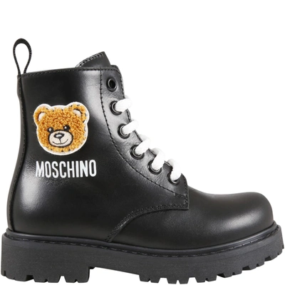 Shop Moschino Black Boots For Kids