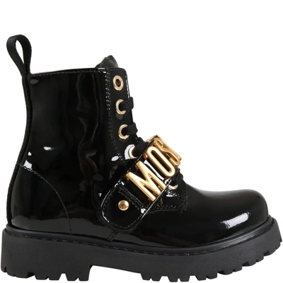 Shop Moschino Black Boots For Kids