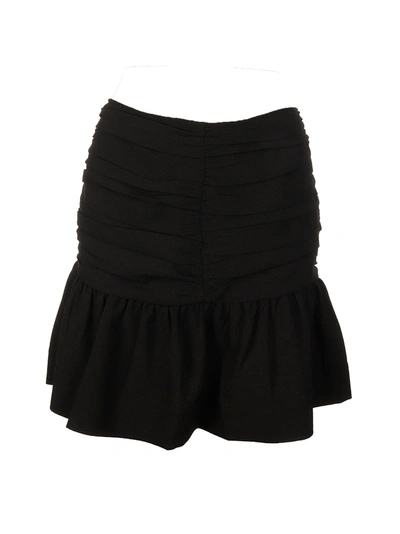 Shop Ganni Heavy Crepe Skirt In 099