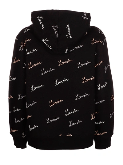 Shop Lanvin All Over Jersey Hoodie #cv# In 10