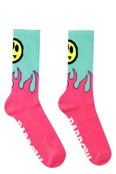 Shop Barrow Cotton Socks With Logo In Multicolor