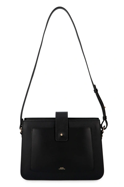 Shop Apc Albane Leather Crossbody Bag In Black