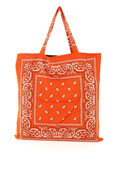 Shop Arizona Love Beach Shoulder Bag With Bandana Print In Yellow Orange (yellow)
