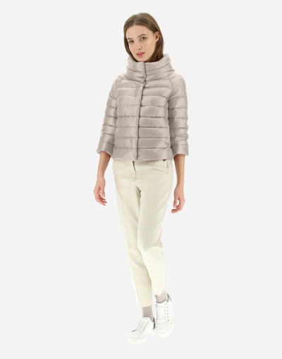 Herno Sofia Light Beige Nylon Padded Jacket In Chantilly | ModeSens
