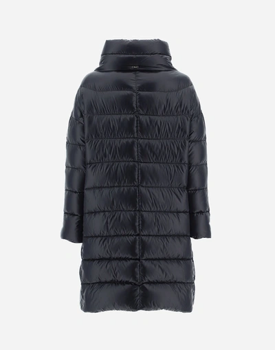 Herno Iconico Woman Puffer Midnight Blue Size 4 Polyamide In Black
