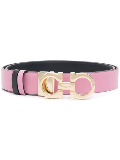 Shop Ferragamo Cintura Leather Belt In Rosa