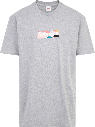 Shop Supreme X Emilio Pucci Box Logo Crew Neck T-shirt In Grey