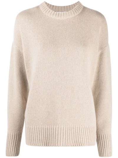 Liska Ribbed-trim Cashmere Jumper In Nude