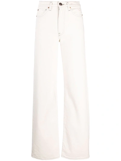 Shop 3x1 High-waisted Flared Jeans In Nude