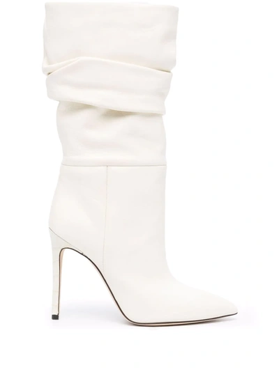 Shop Paris Texas Gathered Leather Mid-calf Boots In Nude