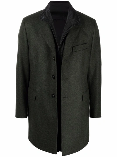 Shop Fay Single-breasted Fitted Coat In Grün