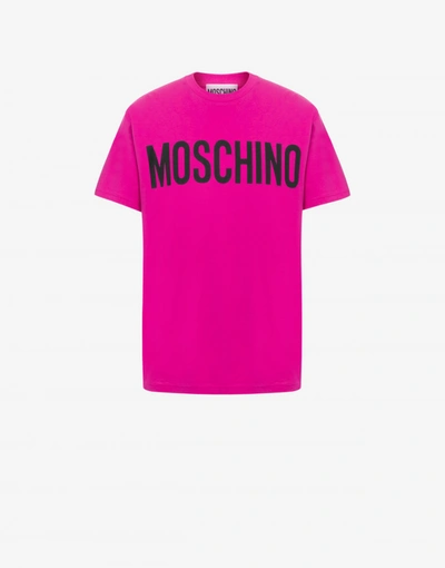 Shop Moschino Jersey T-shirt With Logo In Orange