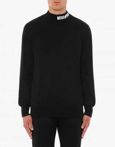 Shop Moschino Symbols Logo Cotton And Cashmere Jumper In Bordeaux