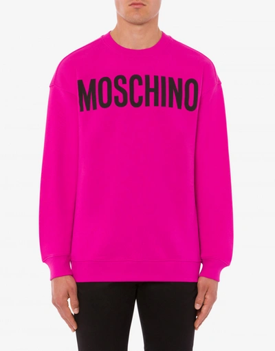 Shop Moschino Cotton Sweatshirt With Logo In Orange