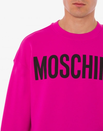Shop Moschino Cotton Sweatshirt With Logo In Orange