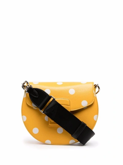 Shop Furla Polka Dot Print Crossbody Bag In Gelb