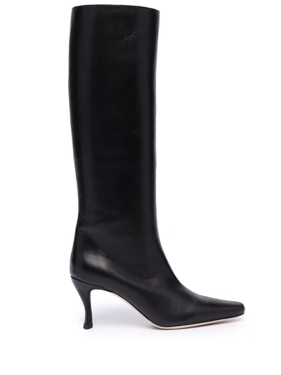 Shop By Far Pointed Knee-length Boots In Schwarz