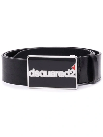 Shop Dsquared2 Logo Buckle Belt In Schwarz